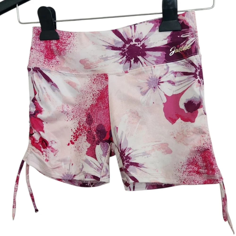 EUC Bundle 3 Justice Active Shorts Gymnastics Dance Side Cinch Tie Size M (10)